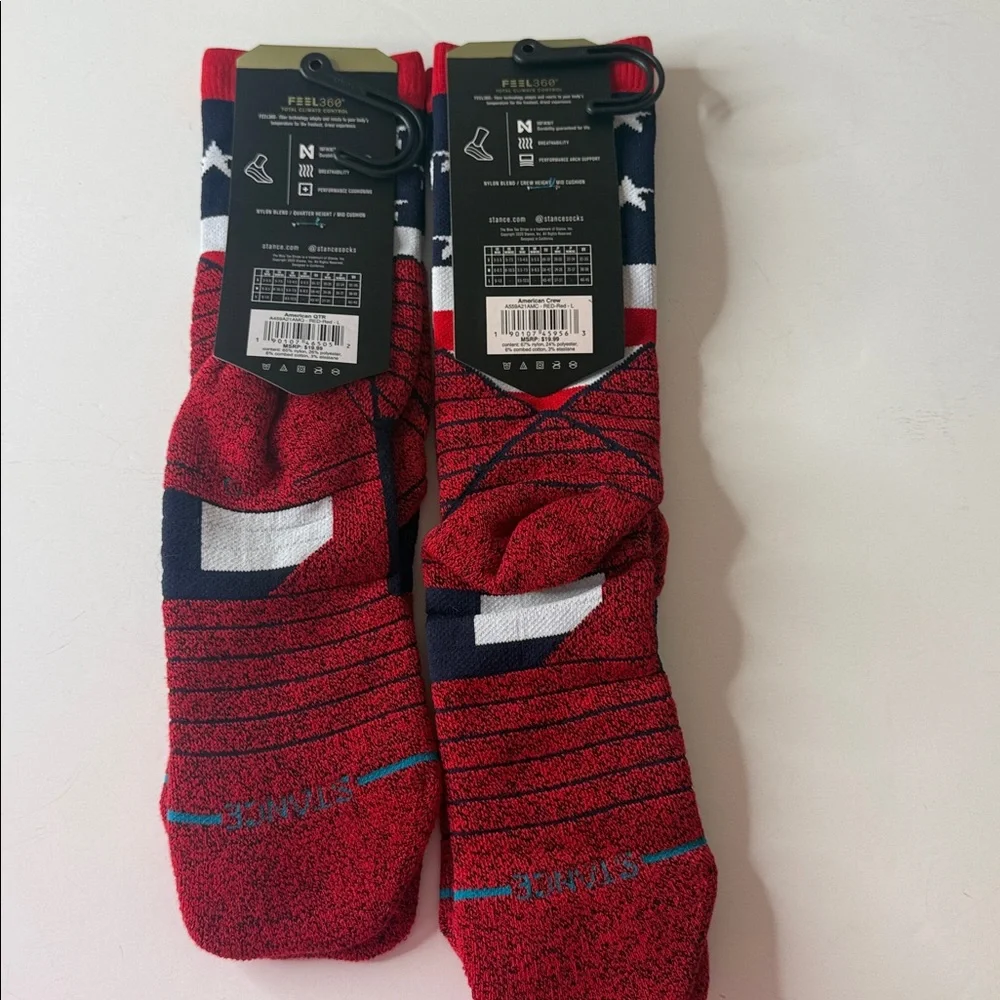 Stance Assortment of Performance American / Patriotic Socks (2 Pairs) Size Large
